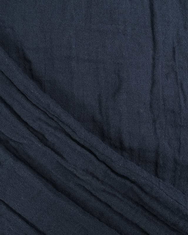 Gaze de coton Bleu De Minuit - tissu bio   - Mercerine
