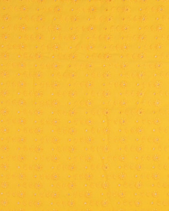 Viscose jaune brodé - Tissu en ligne - Mercerine