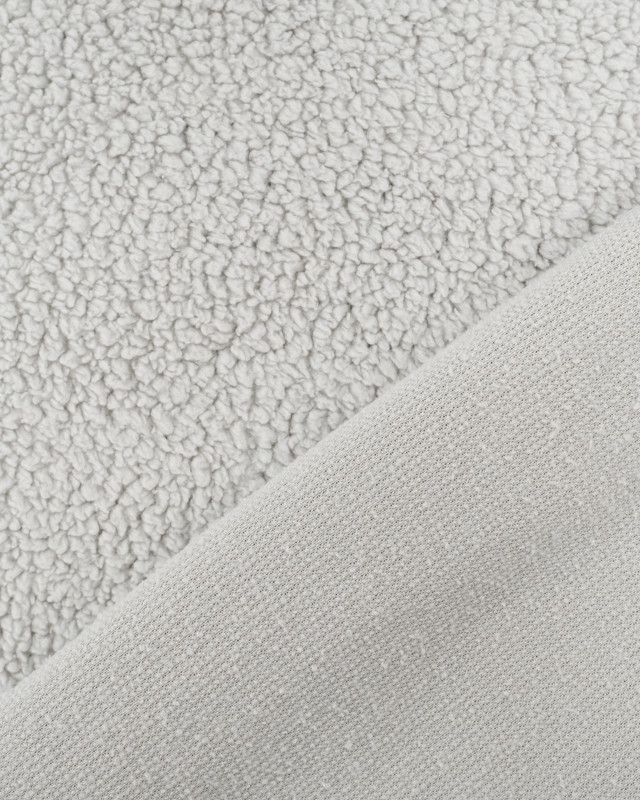 Tissu Sherpa Gris Clair   - Mercerine