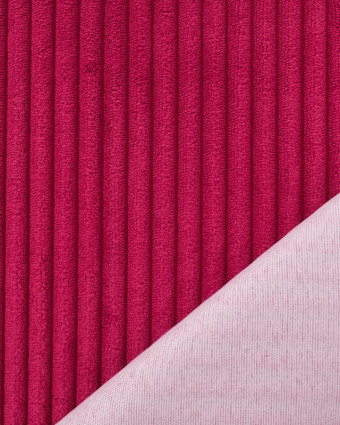 Velours Grosses Côtes Rouge Framboise Zoé  - Mercerine