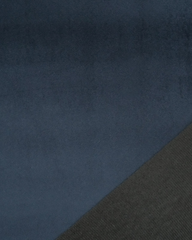 Tissu Velours Epais Ameublement Bleu Fonce Elise - Mercerine
