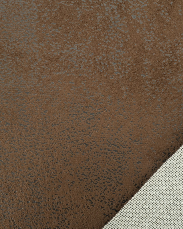 Tissus au mètre : Tissu Effet Cuir Madagascar Marron Chocolat - Mercerine