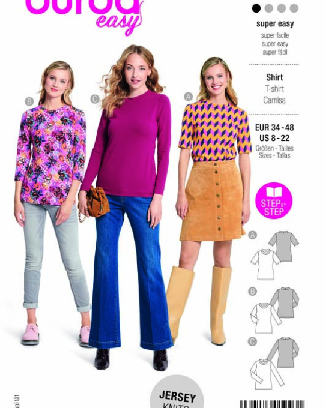 Patron T-shirt Burda 5876 - Mercerine