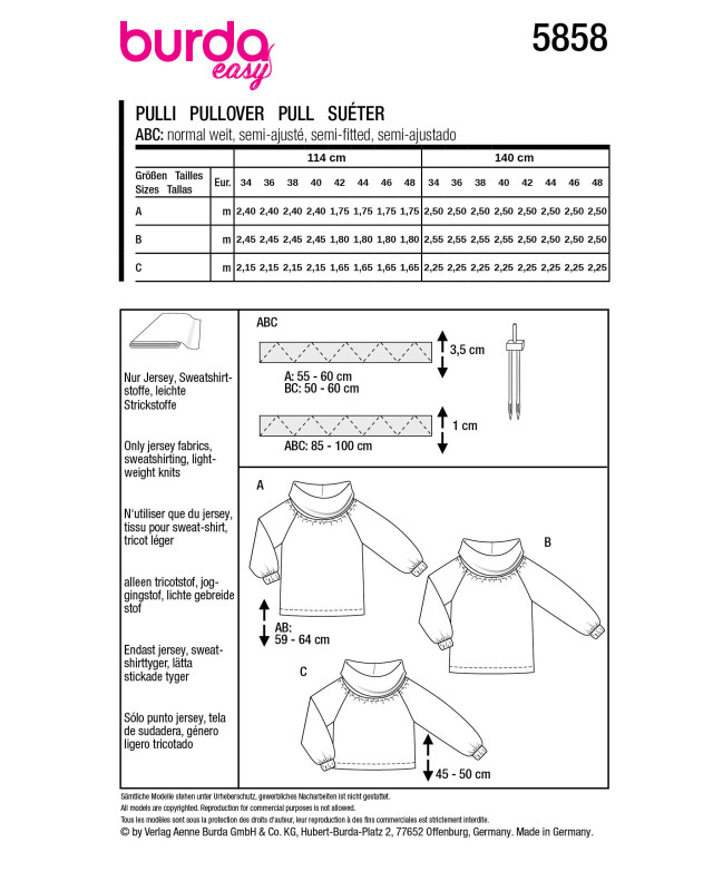 Patron Pull Burda 5858 - Mercerine