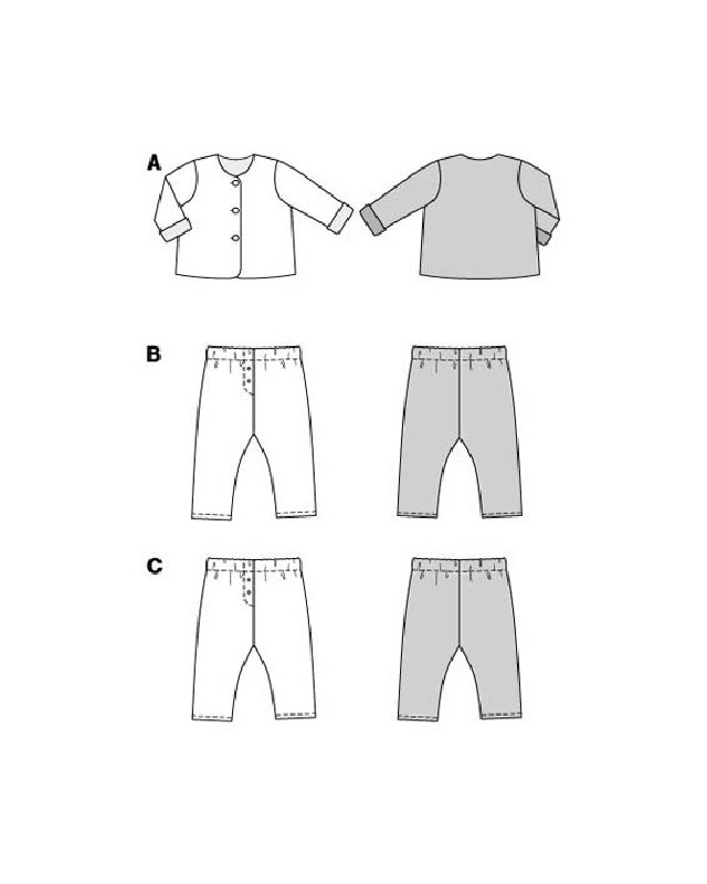Patron de couture bébé legging et veste Burda 9231 - Mercerine