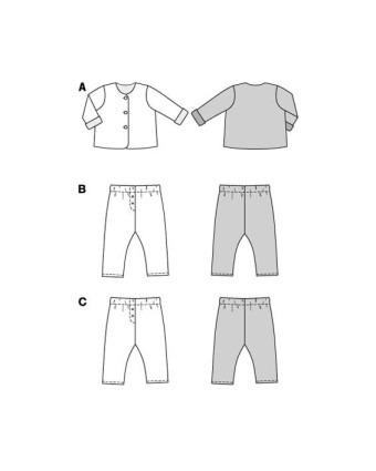 Patron de couture bébé legging et veste Burda 9231 - Mercerine