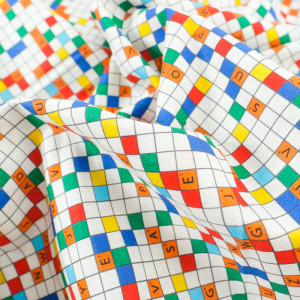 Tissu Coton Scrabble multicolore