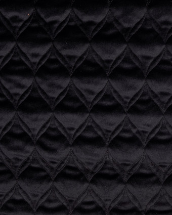 Tissus au mètre : Tissu Matelassé Velours Noir - Mercerine