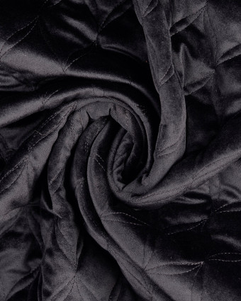 Tissu Matelassé Velours Noir - Mercerine