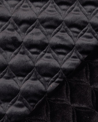 Tissus au mètre : Tissu Matelassé Velours Noir - Mercerine