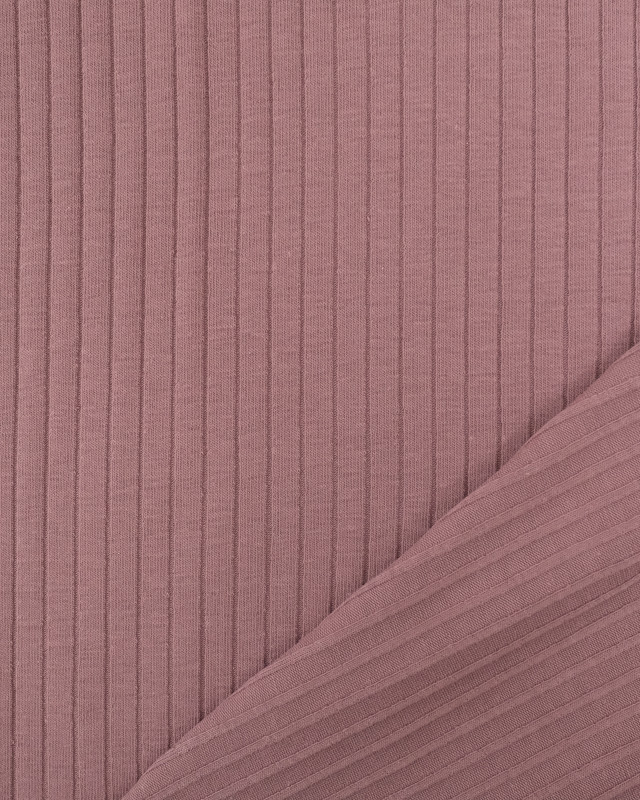 Tissu Maille Cotelée  Parme  - Mercerine