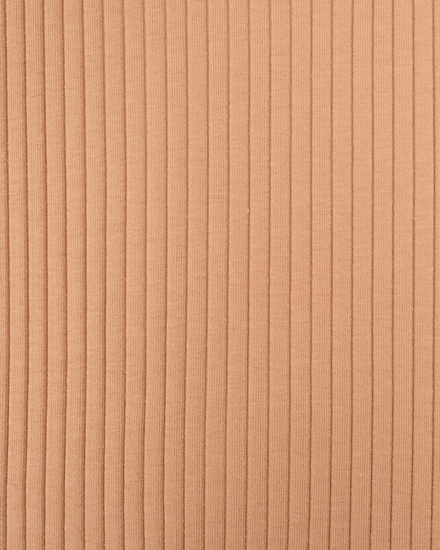 Tissu au mètre : Jersey Cotelé Noisette - Mercerine