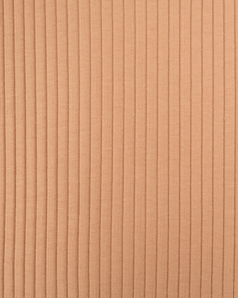 Tissu au mètre : Jersey Cotelé Noisette - Mercerine