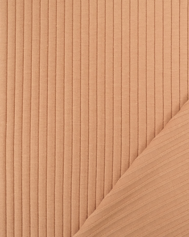 Tissu au mètre : Jersey Cotelé Noisette - Mercerine