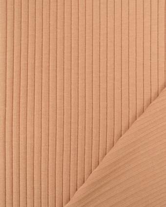 Tissu au mètre : Jersey Cotelé Noisette - Mercerine