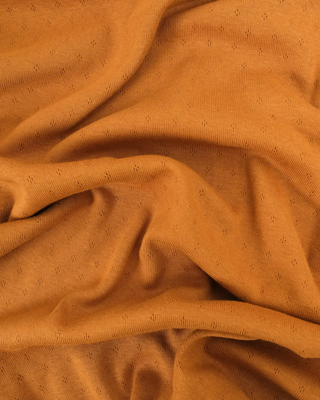 Tissu Maille Ajourée Douce  Caramel  - Mercerine