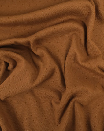 Tissu en ligne : Maille Pointelle Douce Marron - Mercerine
