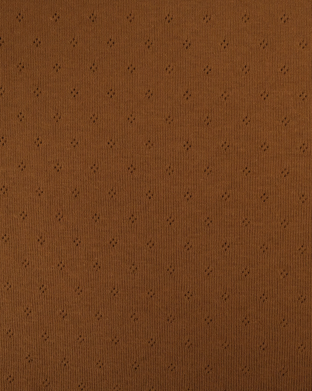 Tissu en ligne : Maille Pointelle Douce Marron - Mercerine