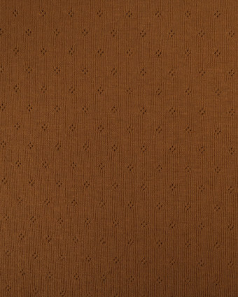 Tissu en ligne : Maille Pointelle Douce Marron - Mercerine