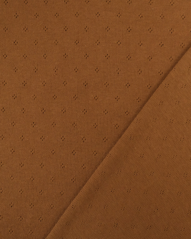 Tissu en ligne : Maille Pointelle Douce Marron - Mercerine