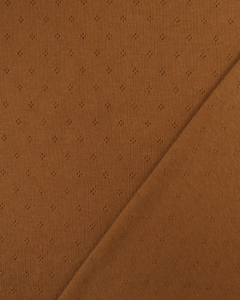 Tissu en ligne : Maille Pointelle Douce Marron - Mercerine