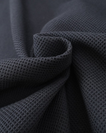 Tissu Mini Nid D'Abeille Marine - Mercerine