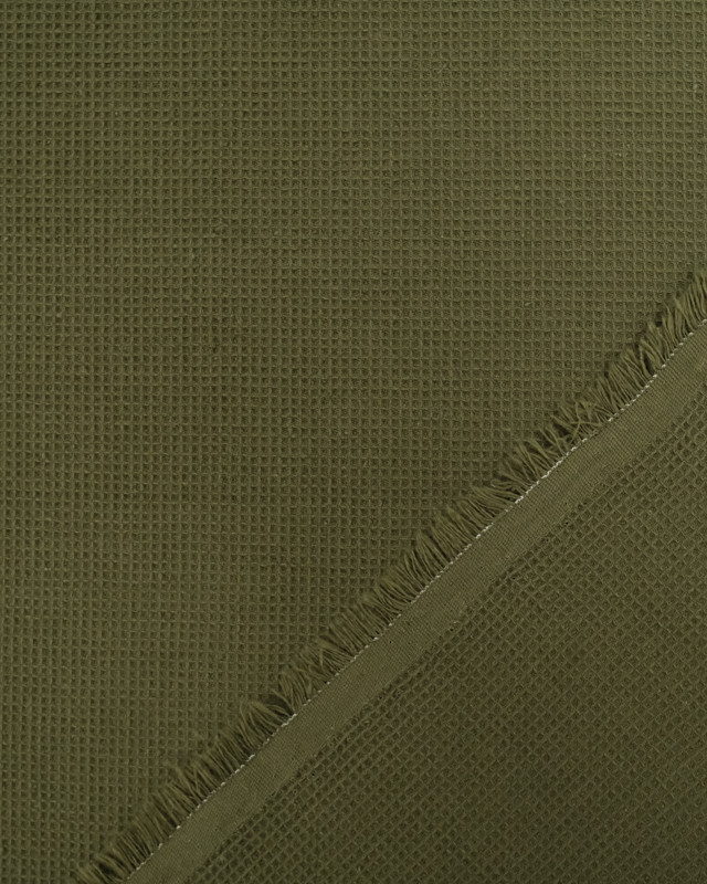 Tissu Mini Nid D'Abeille  Kaki  - Mercerine