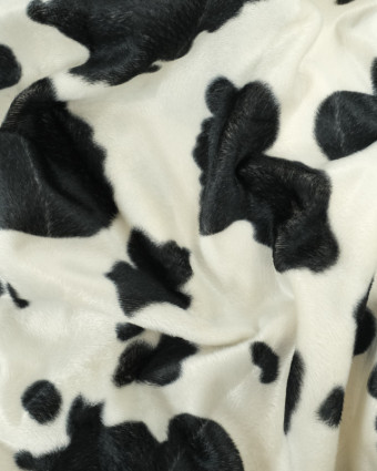 Tissu Deguisement Peau De Vache Graou Blanc  - Mercerine