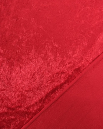 Tissu Velours Froisse Rouge - Mercerine
