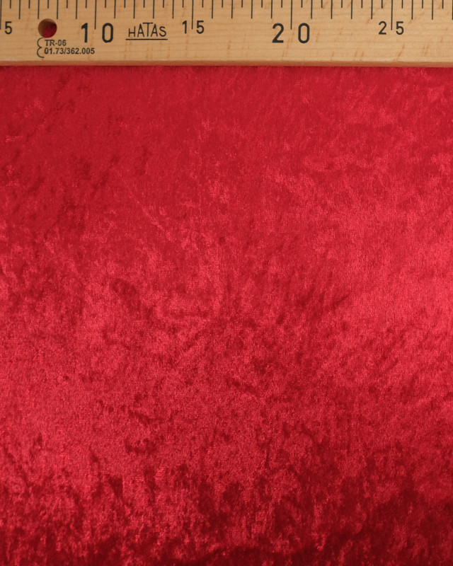 Tissu Velours Froisse Rouge - Mercerine