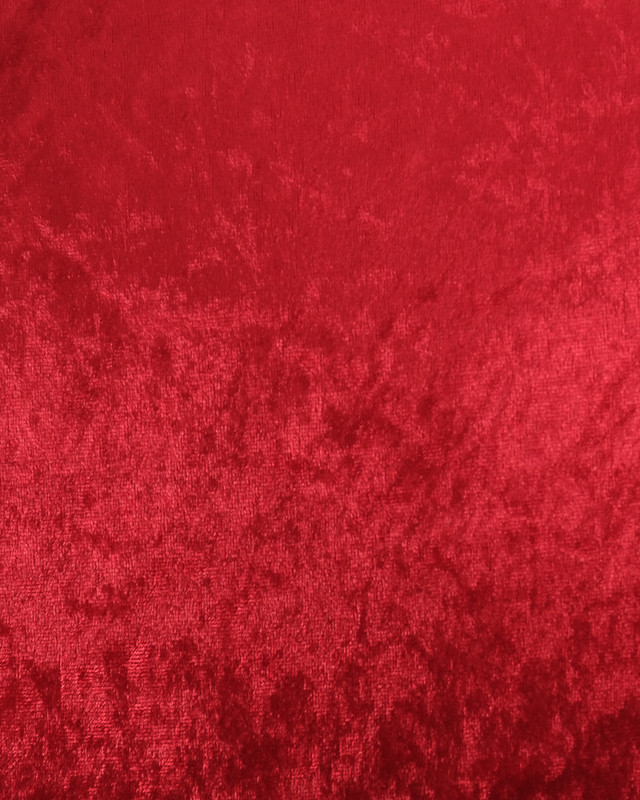 Tissu Velours Froisse Rouge - Mercerine
