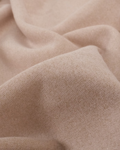 Tissu Sweat French Terry Lurex Guimauve Doré - Mercerine