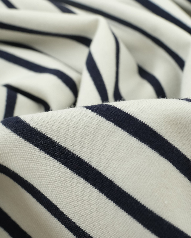 Jersey De Coton Imprime Mariniere - Mercerine