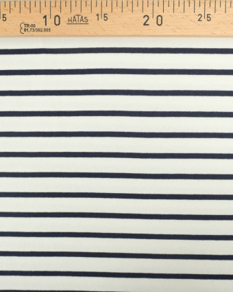 Jersey De Coton French Terry Imprime Marinière  - Mercerine
