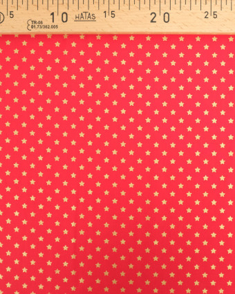 Tissu Popeline de Noël Rouge Etoile Oeko-Tex - Mercerine