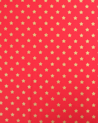 Tissu Popeline de Noël Rouge Etoile Oeko-Tex - Mercerine