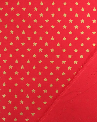 Tissu Popeline de Noël Rouge Etoile Oeko-Tex - Mercerine