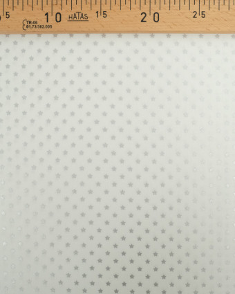 Tissu Popeline de Noël Blanc Etoile Argent Oeko-Tex  - Mercerine
