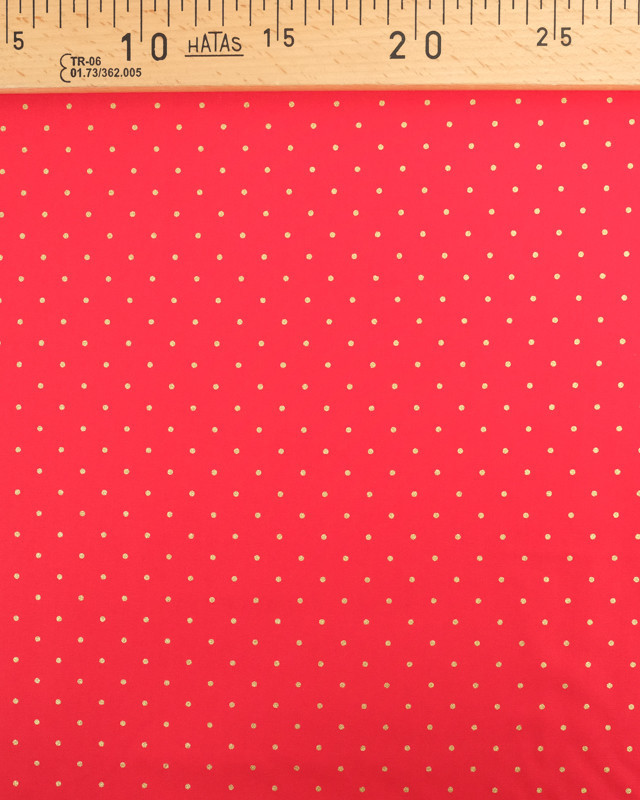 Popeline de Noël Rouge Pois Dorés Oeko-Tex - Mercerine