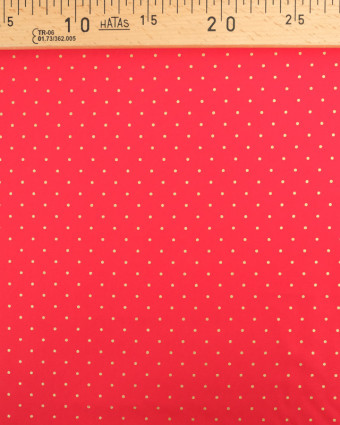 Popeline de Noël Rouge Pois Dorés Oeko-Tex - Mercerine