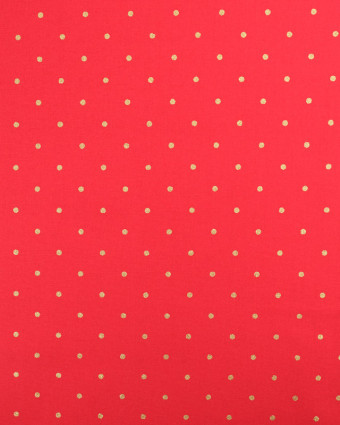 Popeline de Noël Rouge Pois Dorés Oeko-Tex - Mercerine