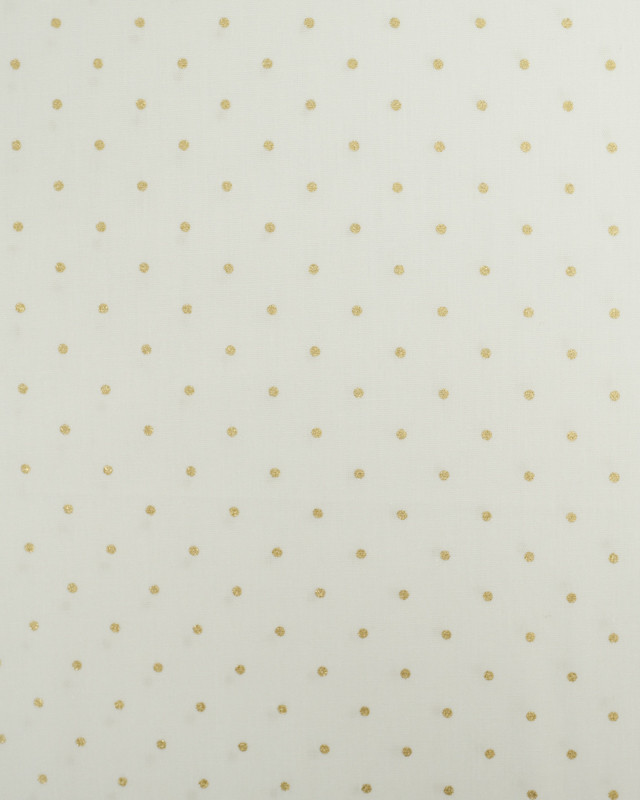 Tissu Coton de Noël Blanc Pois Dorés Oeko-Tex - Mercerine