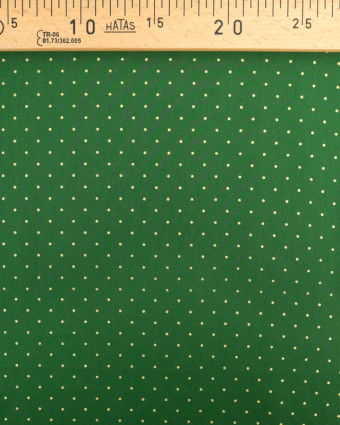 Tissu Popeline de Noël Vert Pois Dorés Oeko-Tex - Mercerine