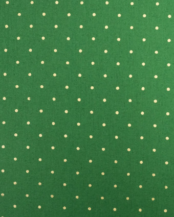 Tissu Popeline de Noël Vert Pois Dorés Oeko-Tex - Mercerine