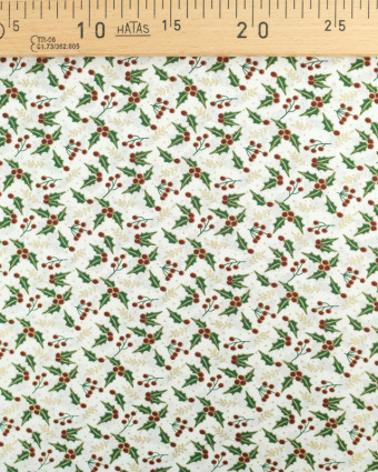 Coton Blanc Houx Noël Oeko-Tex  - Mercerine