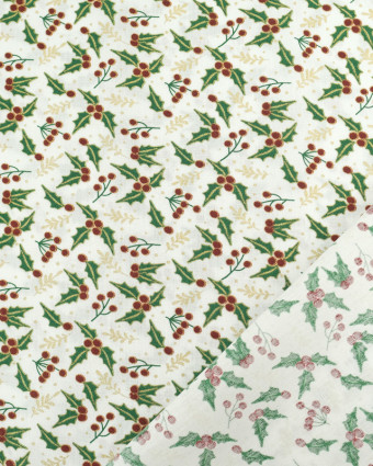 Coton Blanc Houx Noël Oeko-Tex  - Mercerine