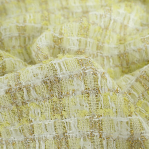 Tissu Tweed Lurex Vert Citron...