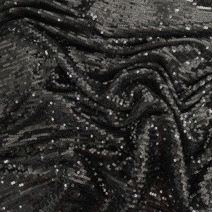 Tissu Sequin Stretch Noir