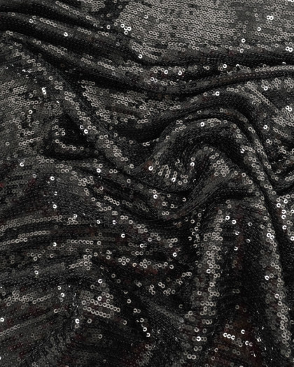 Tissu Sequin Stretch Noir - Mercerine