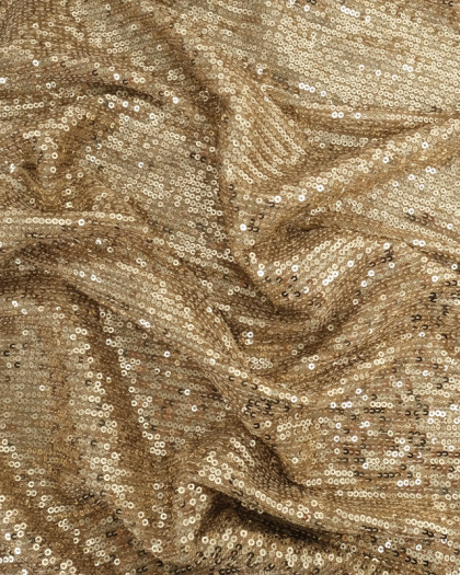 Tissus au mètre : Tissu Sequin Stretch Or